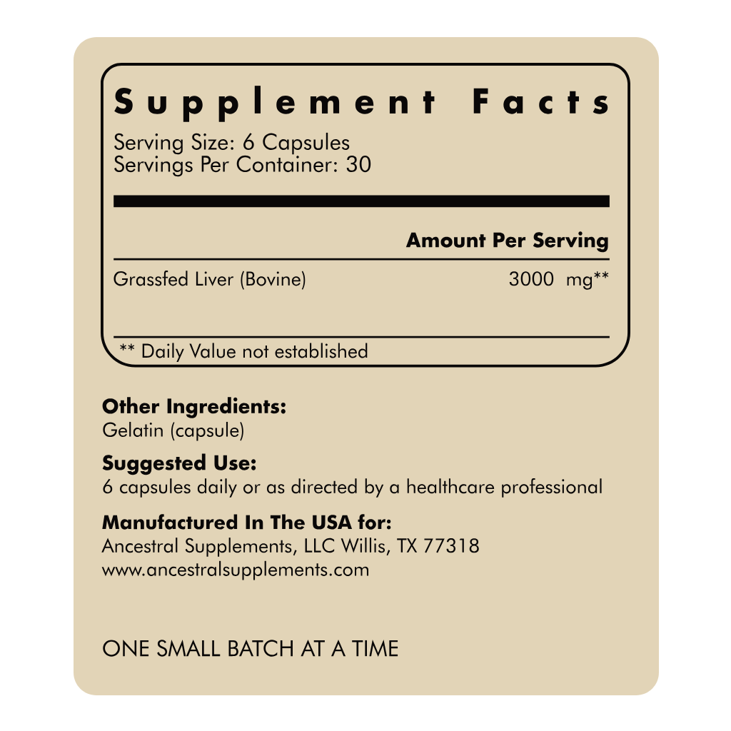 Ancestral Grass Fed Beef Liver