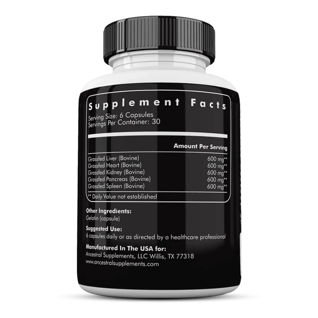 Ancestral Grass Fed Desiccated Beef Organs