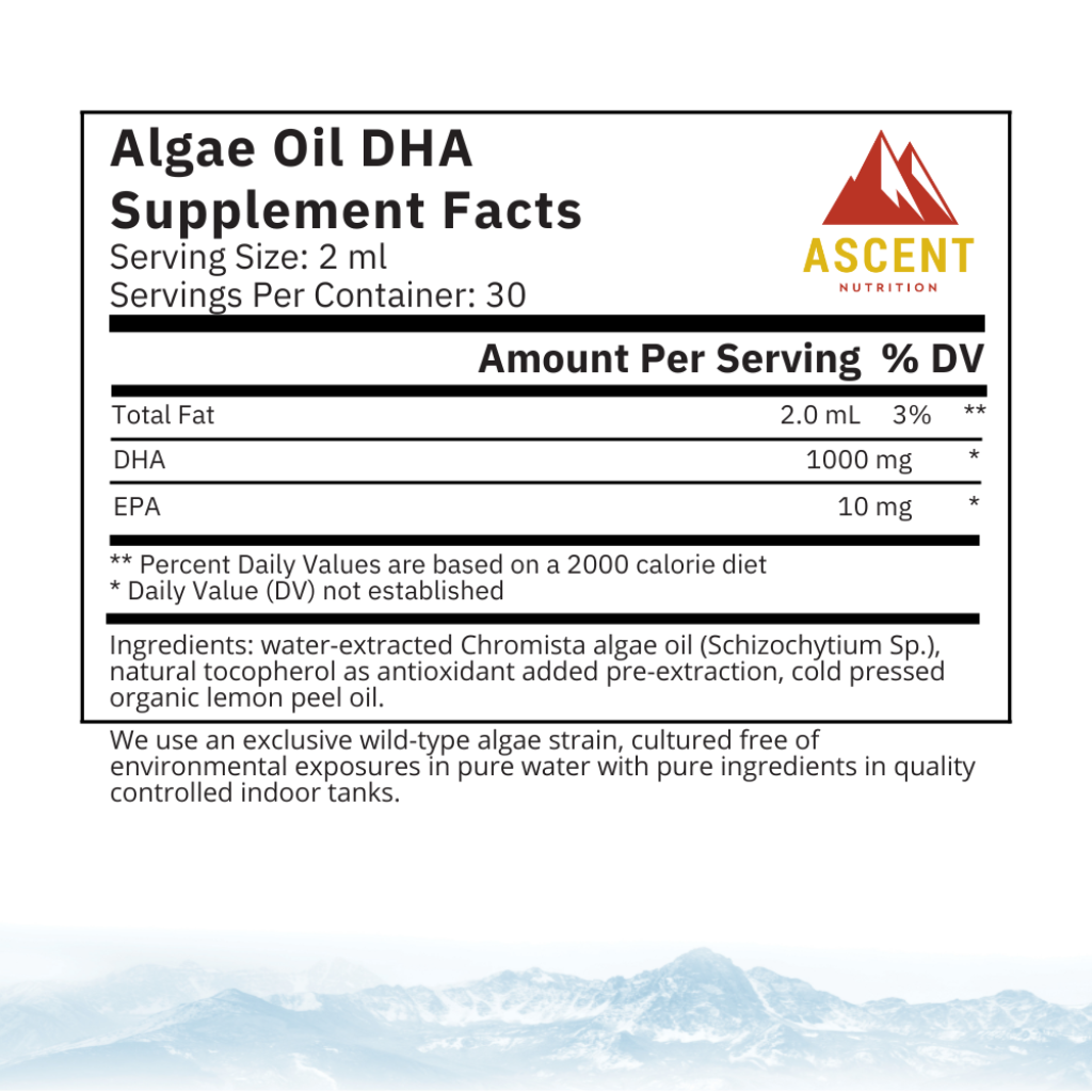 Algae Oil DHA w/organic cold-pressed lemon peel oil