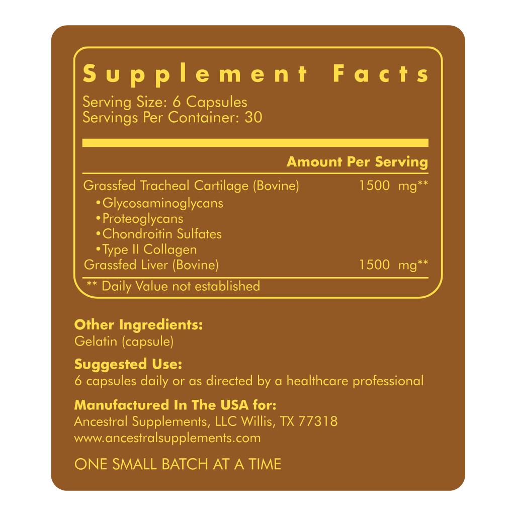 Ancestral Grass Fed Bovine Tracheal Cartilage