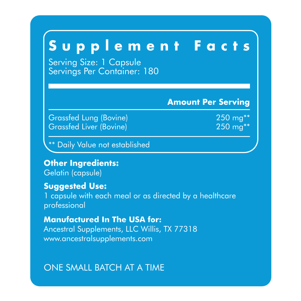 Ancestral Grass Fed Beef Lung w/ Liver