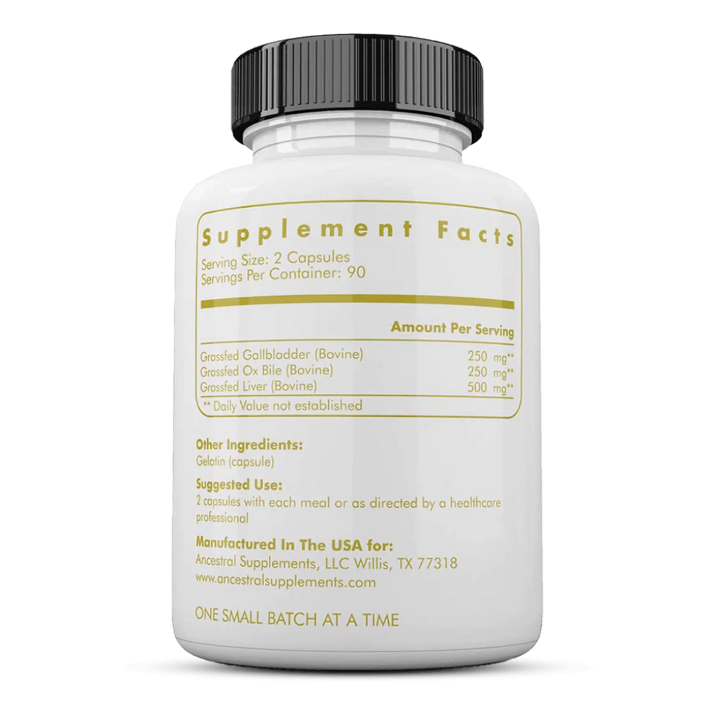 Ancestral Grass Fed Gallbladder w/ Ox Bile and Liver